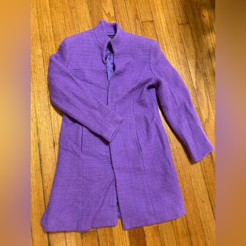 Valerie Stevens Woolmark Blend Jacket Open Front Cardigan Sweater Size 4P